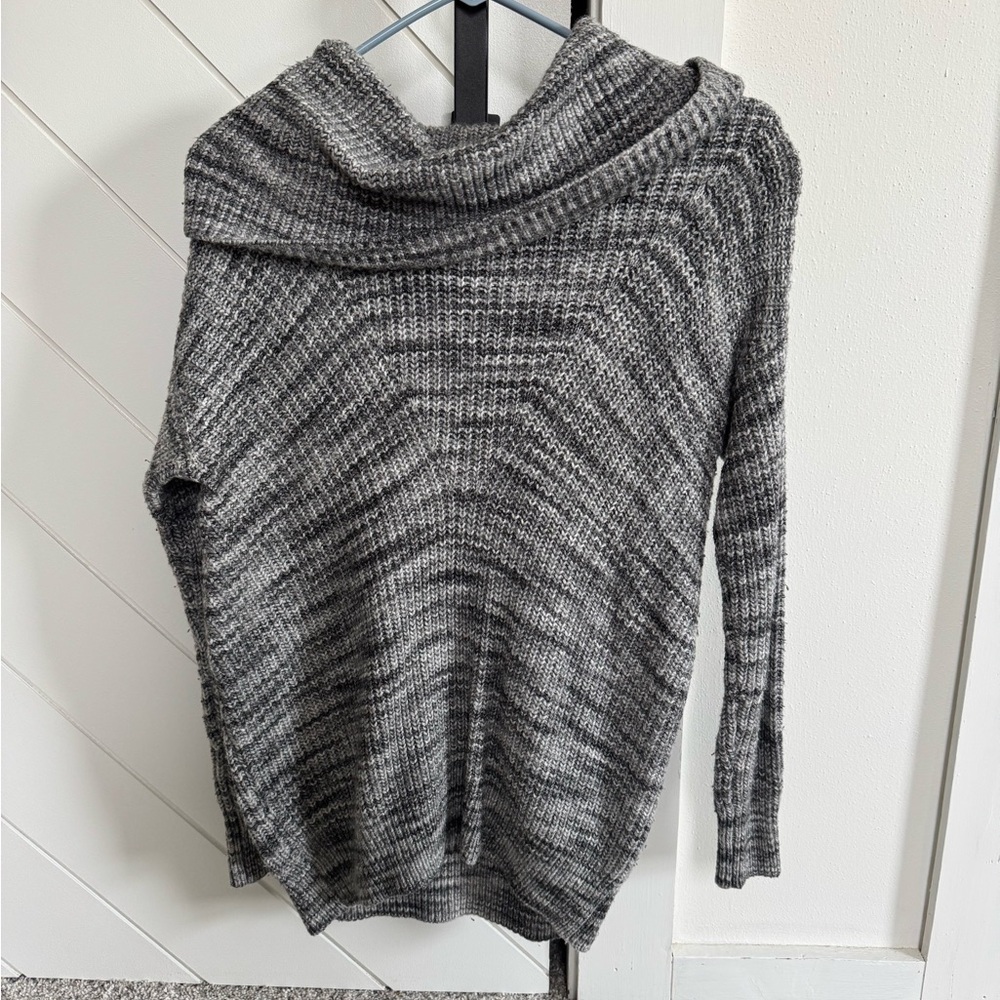 LOFT Charcoal Cowl Neck Sweater